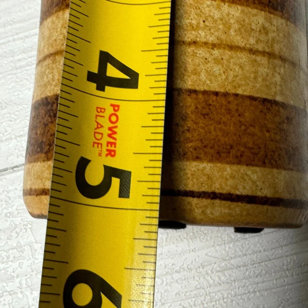 Studio Pottery Bud Vase Earth Tone Banded Stoneware Handcrafted Rustic MCM Decor